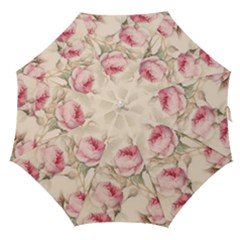 Roses Plants Vintage Retro Flowers Pattern Straight Umbrellas by Bangk1t