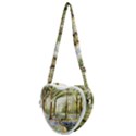 Trees Park Watercolor Lavender Flowers Foliage Heart Shoulder Bag View1