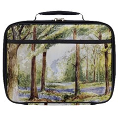 Trees Park Watercolor Lavender Flowers Foliage Full Print Lunch Bag by Bangk1t