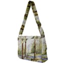 Trees Park Watercolor Lavender Flowers Foliage Full Print Messenger Bag (S) View2