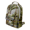 Trees Park Watercolor Lavender Flowers Foliage Flap Pocket Backpack (Large) View1