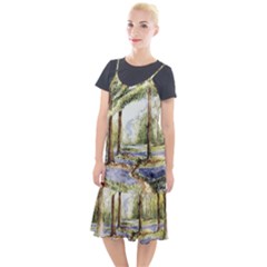 Trees Park Watercolor Lavender Flowers Foliage Camis Fishtail Dress by Bangk1t