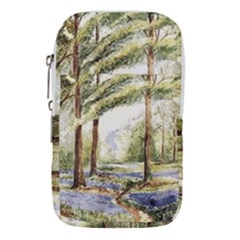 Trees Park Watercolor Lavender Flowers Foliage Waist Pouch (large) by Bangk1t