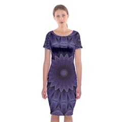 Shape Geometric Symmetrical Symmetry Wallpaper Classic Short Sleeve Midi Dress by Bangk1t