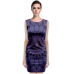 Shape Geometric Symmetrical Symmetry Wallpaper Sleeveless Velvet Midi Dress