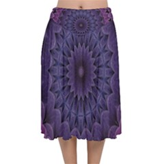 Shape Geometric Symmetrical Symmetry Wallpaper Velvet Flared Midi Skirt