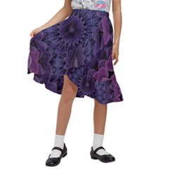 Shape Geometric Symmetrical Symmetry Wallpaper Kids  Ruffle Flared Wrap Midi Skirt by Bangk1t