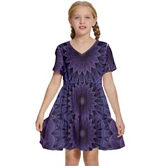 Shape Geometric Symmetrical Symmetry Wallpaper Kids  Short Sleeve Tiered Mini Dress by Bangk1t