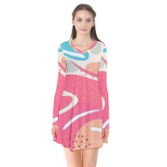 Vector Art At Vecteezy Aesthetic Abstract Long Sleeve V-neck Flare Dress by Amaryn4rt