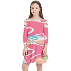 Vector Art At Vecteezy Aesthetic Abstract Kids  Quarter Sleeve Skater Dress