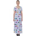 Snail Butterfly Pattern Seamless High Waist Short Sleeve Maxi Dress View1