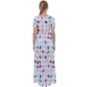 Snail Butterfly Pattern Seamless High Waist Short Sleeve Maxi Dress View2