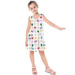 Snail Butterfly Pattern Seamless Kids  Sleeveless Dress by Amaryn4rt