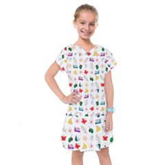 Snail Butterfly Pattern Seamless Kids  Drop Waist Dress by Amaryn4rt