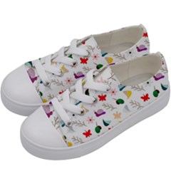 Snail Butterfly Pattern Seamless Kids  Low Top Canvas Sneakers by Amaryn4rt