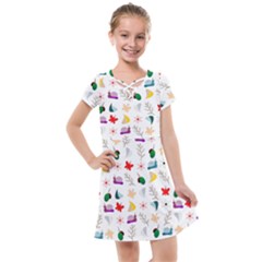 Snail Butterfly Pattern Seamless Kids  Cross Web Dress by Amaryn4rt