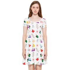 Snail Butterfly Pattern Seamless Inside Out Cap Sleeve Dress by Amaryn4rt