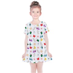 Snail Butterfly Pattern Seamless Kids  Simple Cotton Dress by Amaryn4rt