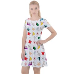 Snail Butterfly Pattern Seamless Cap Sleeve Velour Dress  by Amaryn4rt