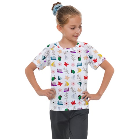 Snail Butterfly Pattern Seamless Kids  Mesh Piece Tee by Amaryn4rt