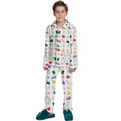 Snail Butterfly Pattern Seamless Kids  Long Sleeve Velvet Pajamas Set by Amaryn4rt