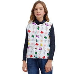 Snail Butterfly Pattern Seamless Kid s Button Up Puffer Vest	 by Amaryn4rt