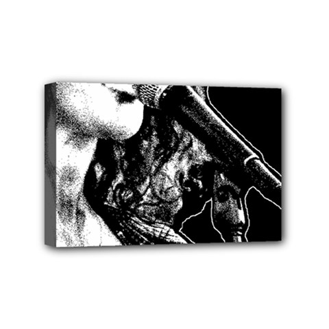 Ink And Echoes: Black And White Graphic Mini Canvas 6  X 4  (stretched) by dflcprintsclothing