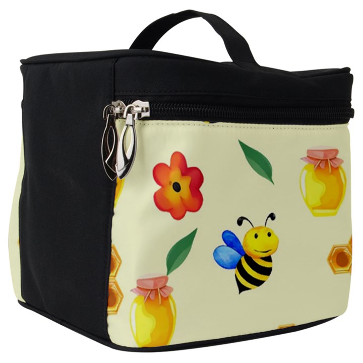 Seamless Background Honey Bee Make Up Travel Bag (Big)