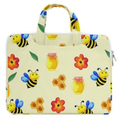 Seamless Background Honey Bee Macbook Pro 13  Double Pocket Laptop Bag by Amaryn4rt