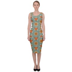 Floral Pattern Sleeveless Pencil Dress by Amaryn4rt