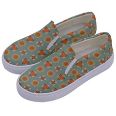 Floral Pattern Kids  Canvas Slip Ons