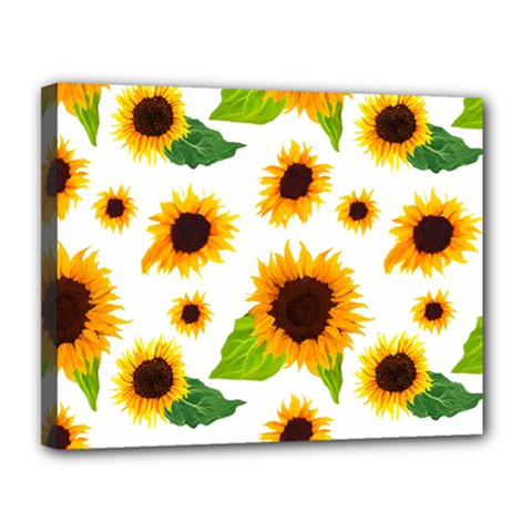 Sunflower Flower Seamless Canvas 14  X 11  (stretched) by Amaryn4rt