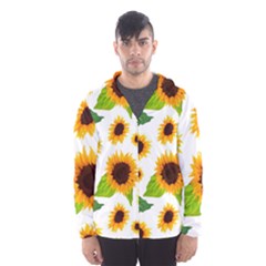 Sunflower Flower Seamless Men s Hooded Windbreaker