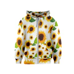 Sunflower Flower Seamless Kids  Zipper Hoodie by Amaryn4rt