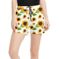 Sunflower Flower Seamless Women s Runner Shorts by Amaryn4rt