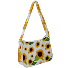 Sunflower Flower Seamless Zip Up Shoulder Bag by Amaryn4rt