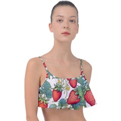 Strawberry Fruit Frill Bikini Top by Amaryn4rt