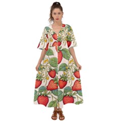 Strawberry Fruit Kimono Sleeve Boho Dress by Amaryn4rt