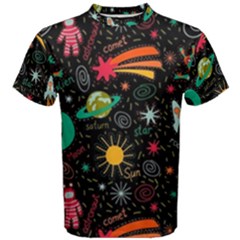 Seamless Pattern Space Men s Cotton Tee by Amaryn4rt