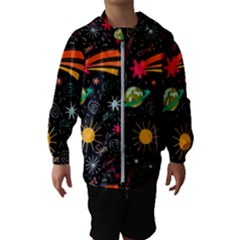 Seamless Pattern Space Kids  Hooded Windbreaker