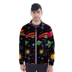 Seamless Pattern Space Men s Windbreaker