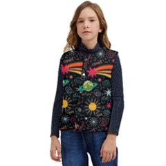 Seamless Pattern Space Kid s Button Up Puffer Vest	