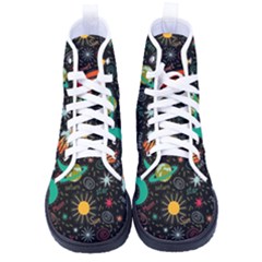 Seamless Pattern Space Men s High-top Canvas Sneakers