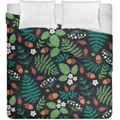 Pattern Forest Leaf Fruits Flowers Motif Duvet Cover Double Side (king Size)