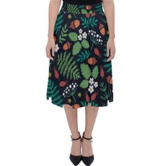 Pattern Forest Leaf Fruits Flowers Motif Classic Midi Skirt by Amaryn4rt