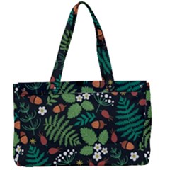 Pattern Forest Leaf Fruits Flowers Motif Canvas Work Bag by Amaryn4rt