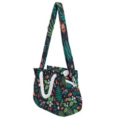 Pattern Forest Leaf Fruits Flowers Motif Rope Handles Shoulder Strap Bag by Amaryn4rt