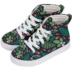 Pattern Forest Leaf Fruits Flowers Motif Kids  Hi-top Skate Sneakers by Amaryn4rt