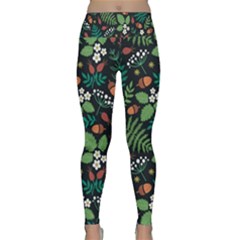 Pattern Forest Leaf Fruits Flowers Motif Lightweight Velour Classic Yoga Leggings by Amaryn4rt