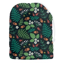 Pattern Forest Leaf Fruits Flowers Motif Drawstring Pouch (3xl) by Amaryn4rt